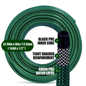 30M 50M 75M 100M Garden Hose Reinforced Braided PVC Watering Hosepipe Reel for Garden Irrigation