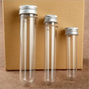 30ml 40ml 50ml 70ml 100ml Clear PET Plastic Packaging Bottle Clear Test Tube with Screw Cap for Candy Storage