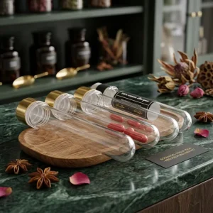 30ml 40ml 50ml PET Plastic Test Tubes with Leakproof Caps for Samples