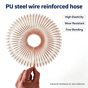 32mm 115mm Flexible PU Steel Wire Reinforced Transparent Duct Hose for Industrial Dust Collection Ventilation Extraction Pipe