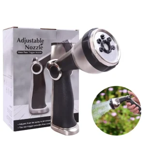 360 Degree Adjustable Watering Wand Nozzle 8 Pattern Garden Hose Spray with Flexibility Durable Plastic Material for Straws