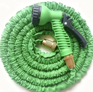 3X Expandable 2 Layer UV Resistant High Strength Polyester Latex Inner Tube Retractable Garden Hose 7 Function Spray Gun High