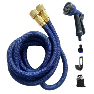 3X Expanding Garden Hose with Aluminium Copper Plated Connector and 8 Pattern Spray Gun Durable Garden Irrigation Hose