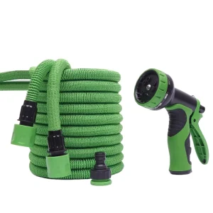 3X Flexible Expandable Polyester Garden Hose with Adjustable Spray Nozzle High Pressure Anti-UV & Durable-1/2-3/4 Fitting