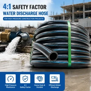 4:1 Safety Factor Water Discharge Hose for High Pressure Construction Projects