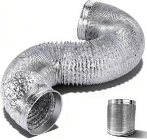 4 Inch 10 Feet Industrial Suitable HVAC System Ventilation Hose Non Insulated Double Wall Aluminum Composite Flexible Duct