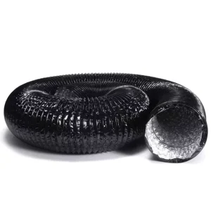4 Inch 25ft Flexible Black PVC Aluminum Ducting Hose Tubing Pipe for Ventilation System