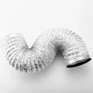 4 Inch 3m Staircase HVAC System Ventilation Hose Non-Insulated Double Wall Aluminum Foil Flexible Duct Wall-Mounted Easy Install