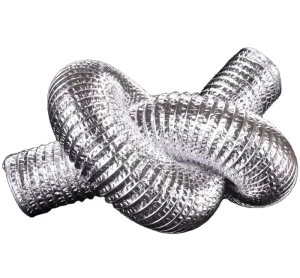 4-Inch Double-Layer Silver Aluminum Foil Flexible Duct Vent Hose 10M Uninsulated Retractable 0.035mm Thick HVAC Systems Parts