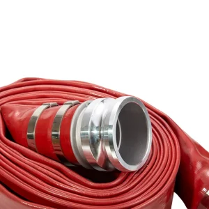 4 Inch Heavy Duty Extruding 50FT Flexible PVC Lay Flat Tube Irrigation Discharge Hose with Fitting