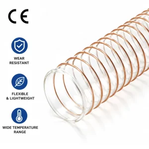 4-inch Flexible Transparent PU Plastic Vacuum Hose for Drainage Ventilation and Industrial Dust Removal