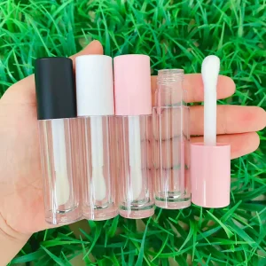 4.5ML Black White Pink Lipgloss Packaging Tubes Custom Private Label Lip Gloss Tubes With Thick Wand and Boxes