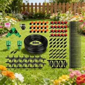 40m Drip Irrigation Watering Kit Dripper & Mist Nozzle Included for Cross-Border Farm Home Garden