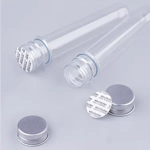 40ml Clear PET Plastic Round Sample Test Tube for Facial Cream Skincare Serum for Face Masks and Lotions with Lid
