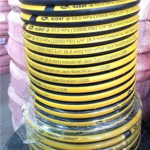 4J2AT 6J2AT High Pressure Hydraulic Jack Hose 10000PSI Two Steel Wire Braided Rubber Hose for Excavator Lifting Repair Shop