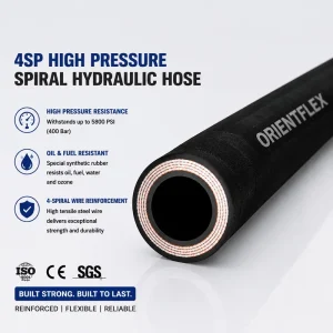 4SH Hydraulic Hose Oil Resistant Abrasion Resistant Black Rubber Hose for Construction Machinery