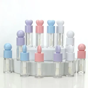 4ml Clear Plastic Lip Gloss Tubes Large Flocking Applicator Wand Empty Cosmetic Packaging Bottles Custom Logo Low MOQ