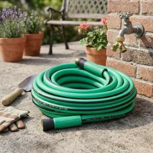 50 Feet High Pressure PVC Braided Garden Pipe Portable Flexible Hose Easy Storage for Home Gardening Work