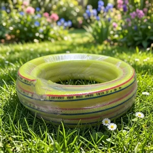 50 Feet PVC High Pressure Braided Garden Hose Foldable Flat Water Pipe With Comfort Grip Quick Connectors