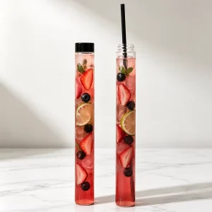 500mm Transparent Long Tube Plastic Cup Container for Beach Vacations Cold Drinks and Bar Counters