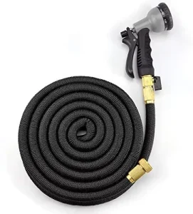 50FT 100FT Expandable Garden Hose Double Layer Latex Tube Flexible Rubber Hose Reel Brass Fittings ANSI 3/4”