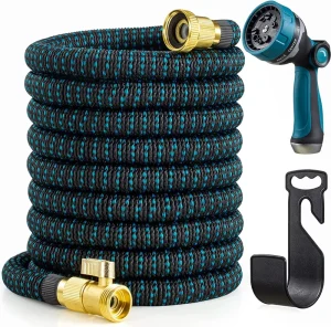 50FT 164FT 200FT Expanding Rubber Garden Water Hose with 3x Expansion Telescopic Handle Anti Corrosion