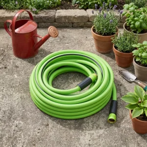 50FT High Pressure PVC Braided Garden Hose Uniform Water Pressure Pipe for Fruit Tree Nursery Irrigation Home Cleaning