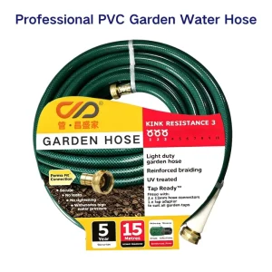 50ft 1/2in.PVC Braided High Pressure UV Resistant Garden Water Hose Pipe for Irrigation Set Accessories