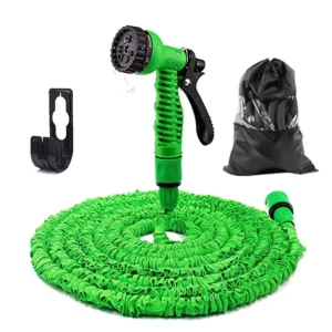 50ft Double Latex Core Expandable Water Garden Hose with Plastic Quick Connectors