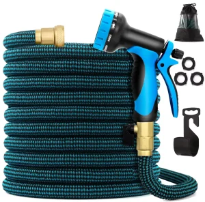 50ft Expandable Flexible Gardening Water Hose 10 Function Nozzle Multiple Uses Garden Pipe & Reels
