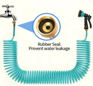 50ft Expandable PVC Durable Garden Hose Corrosion Resistant High Water Pressure 300 PSI Multi-Function for Car Washing