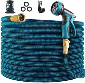 50ft Expandable Watering Hoses 3X Retractable 150psi Burst Pressure Durable Telescopic Handle Sprinkler