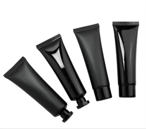 50g Matt Black Plastic Empty Soft Tube with Screw Lid for Cosmetic Skincare Hand Cream Lotion Packaging