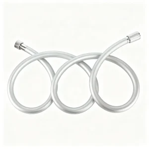59 Inch Matte Silver Silicone Shower Hose with 360 Degree Brass Connector Kink Free Flexible for Shower Head Replacement