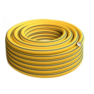 5M 10M 20M 30M -1/2″ 3/4″ 1″ Yellow PVC Tube Water Soft Hose Pipe with Fittings Sets Garden Car DIY