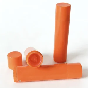 5g Empty Orange Cylinder Shape PP Plastic Lip Balm Tube Lipstick Container Screen Printing Custom Logo Heat Transfer Easy Open