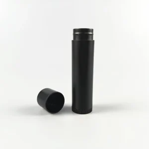5g Matte Black Round Shape Mini PP Plastic Lip Balm Cosmetic Tube