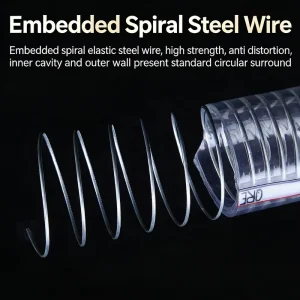5m Transparent Flexible PVC Steel Wire Hose Airdryer Reinforced Cutting Food Grade