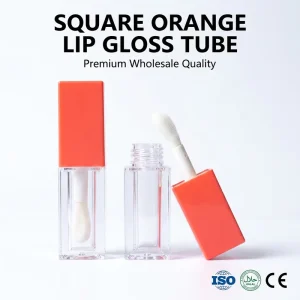 5ml Plastic Transparent Thick Rod Concealer Tube Square Large Brush Head Lip Gloss Empty Custom Screen Printing