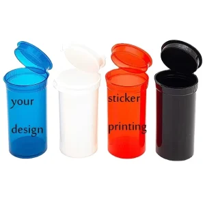 6 13 19 30 60 90 Dram Colorful Jars Small Vial Bottles Dry Flower Tamper Vial Hinged Lid Plastic Containers Pop Top