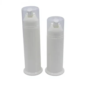 60ml 120ml White PP Plastic Airless Skin Care Cream Tube Bottle with Screen Printed Pump Sprayer