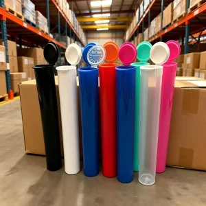 65mm 73mm 78mm CR Plastic Pop Top Tubes Child Resistant Squeeze Cap Vials Sample Storage Travel Packaging Containers