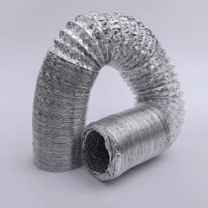 6m Length Flame Retardant Steel Wire Reinforced Aluminum Foil Single Tube Flexible Air Duct Hose for HVAC System