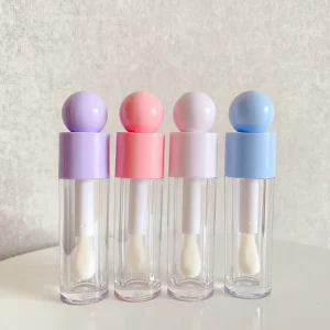 6ml Ball Top Purple Pink White Blue Chunky Lip Tint Bottle Private Label Big Doe Foot Luxury Lip Gloss Tubes