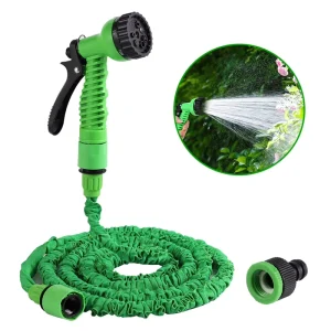 7 Function Adjustable Garden Water Gun 25/50/75/100/125/150FT Flexible Hose Car Wash Set Sprayer Expandable Set
