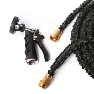 7 Function All Metal Spray Gun 3 Times Expandable Double Layer Magic Garden Hose With Aluminum Quick Connector Set