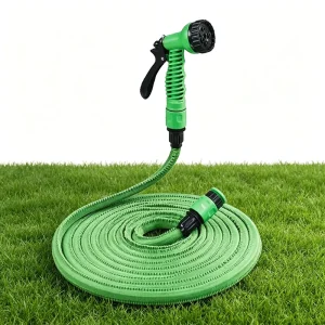 7.5m to 30m Extendable Garden Hoses Explosion-proof Expandable Water Hose with 7-function Spray Gun