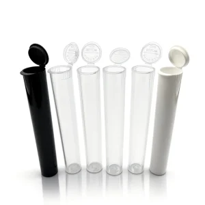 73mm 98mm 116mm 120mm Transparent Plastic Pop Top Tube Custom Logo Child Resistant Rolled Cigarette Packaging Tube