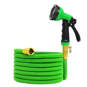 75ft Expandable Lightweight Garden Hose Reel Flexible Rubber Hose with Double Latex Core Connector for Car Washing