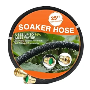 75ft Permeable Seepage Weeping Hose Porous Drip Irrigation Soaker Hose Anti UV Heavy Duty for Garden Lawn Farm Irrigation